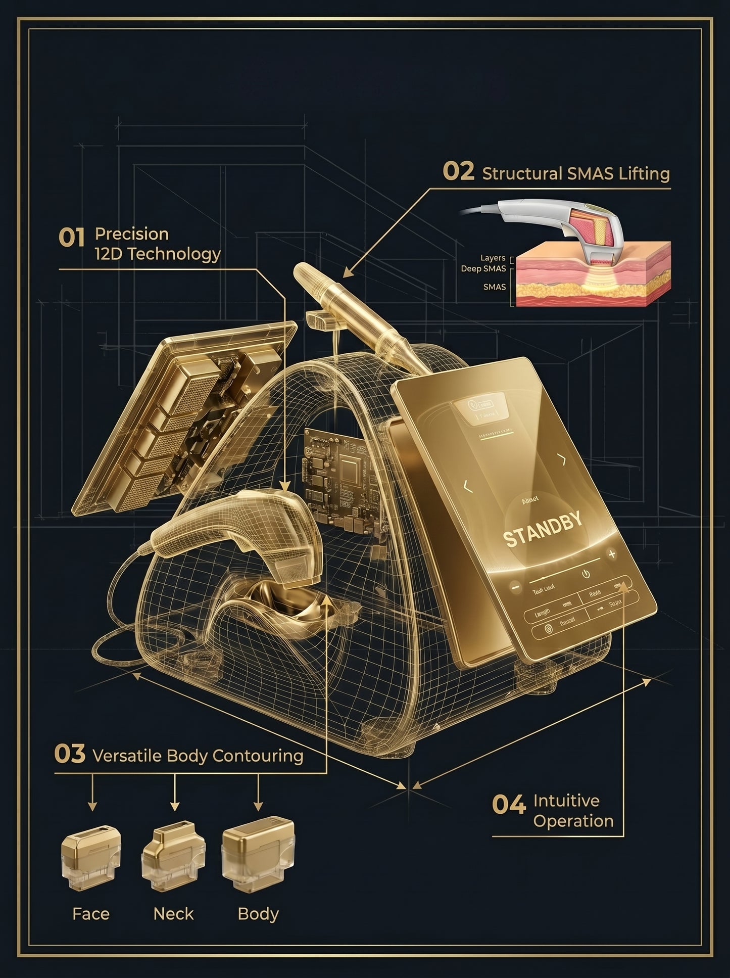 12D HIFU Skin Tightening & Face Lifting Machine