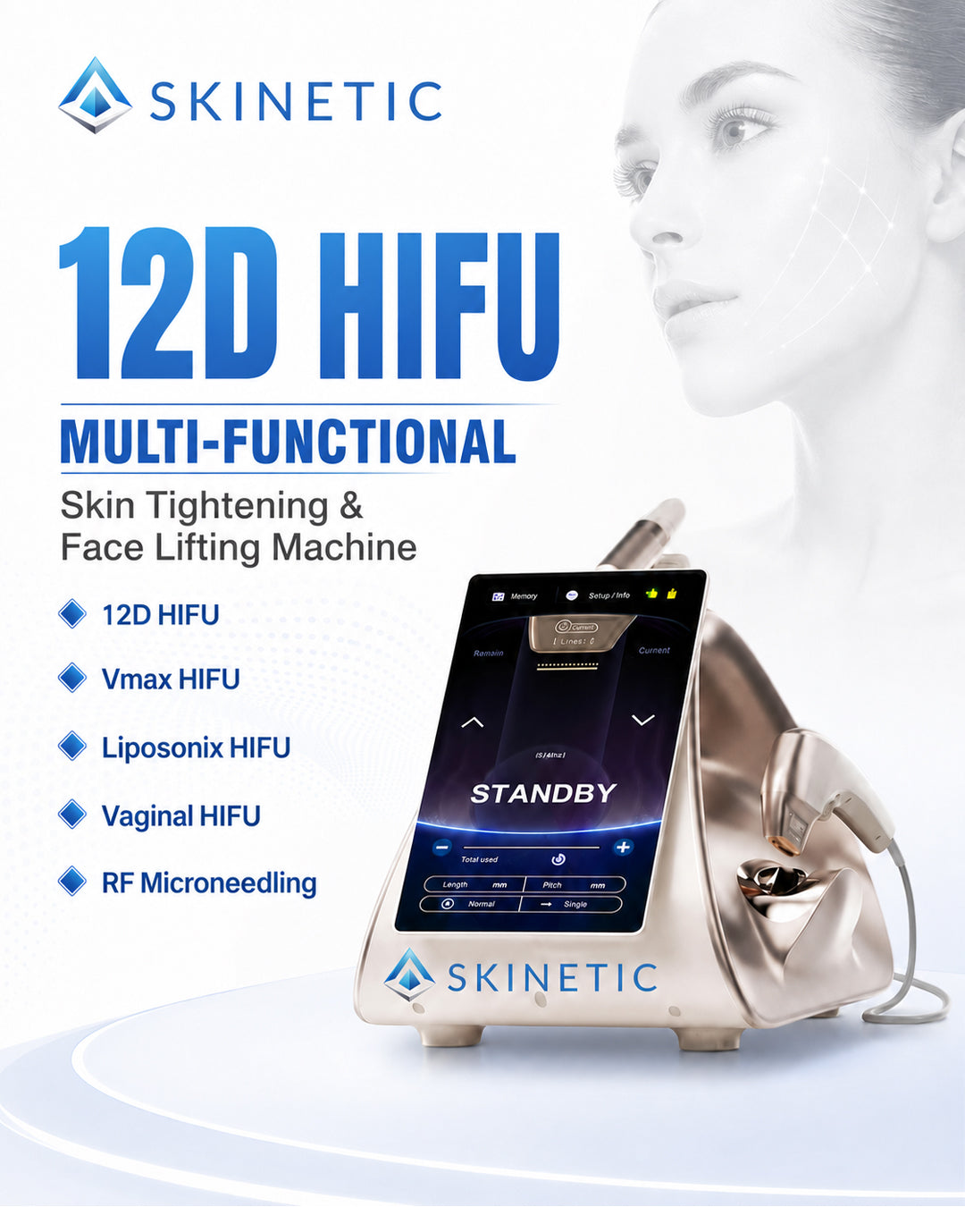 12D HIFU Skin Tightening & Face Lifting Machine