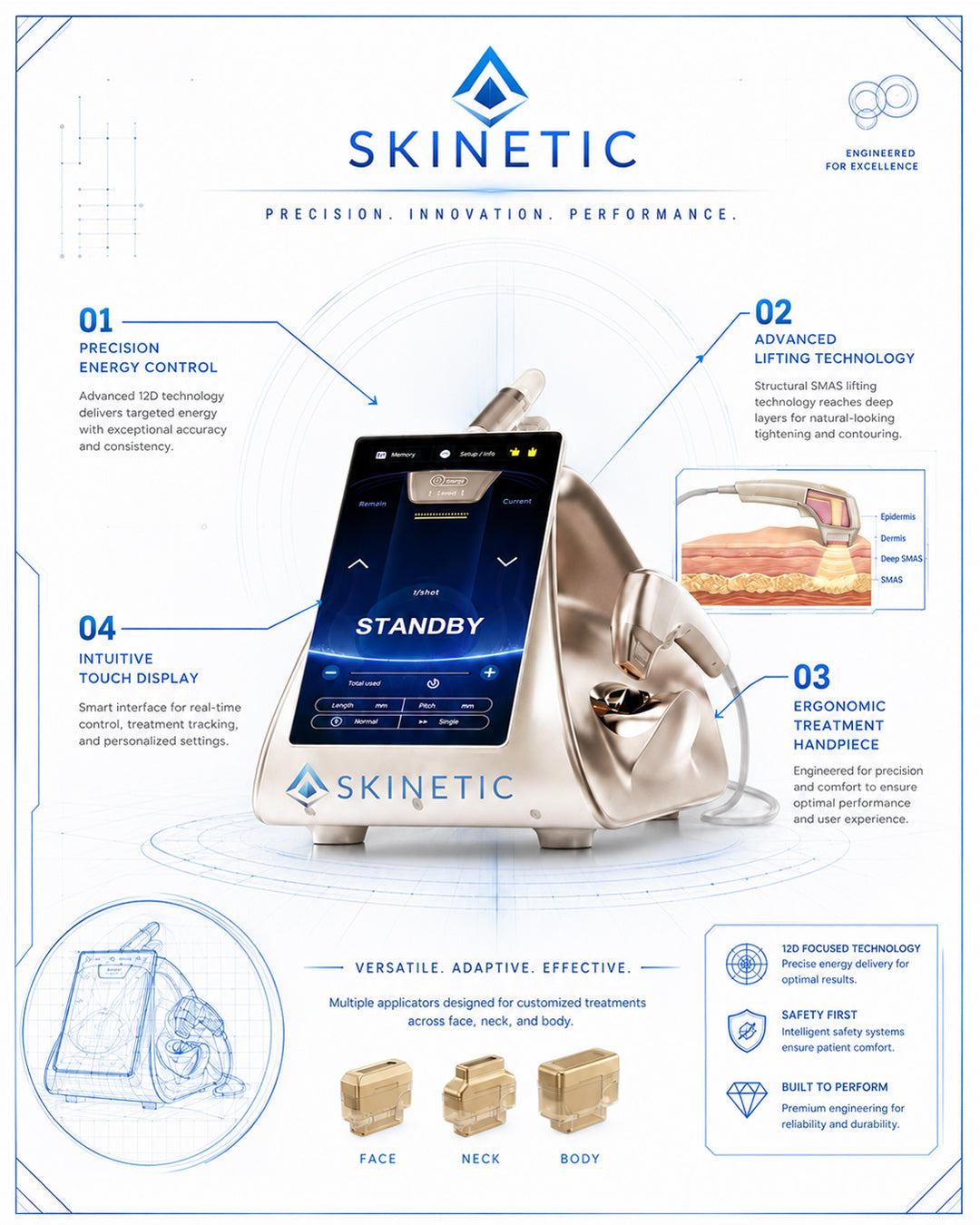 12D HIFU Skin Tightening & Face Lifting Machine