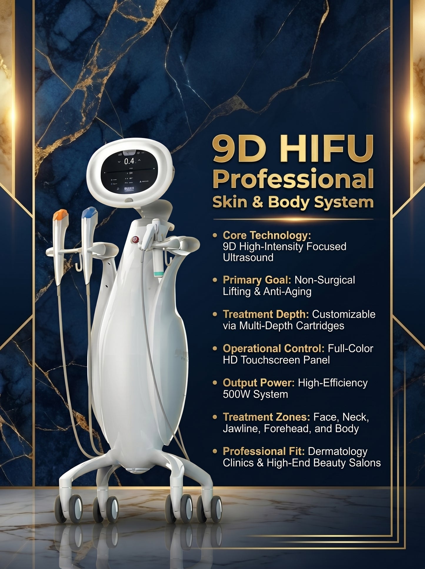 9D HIFU Skin Tightening & Face Lifting Machine