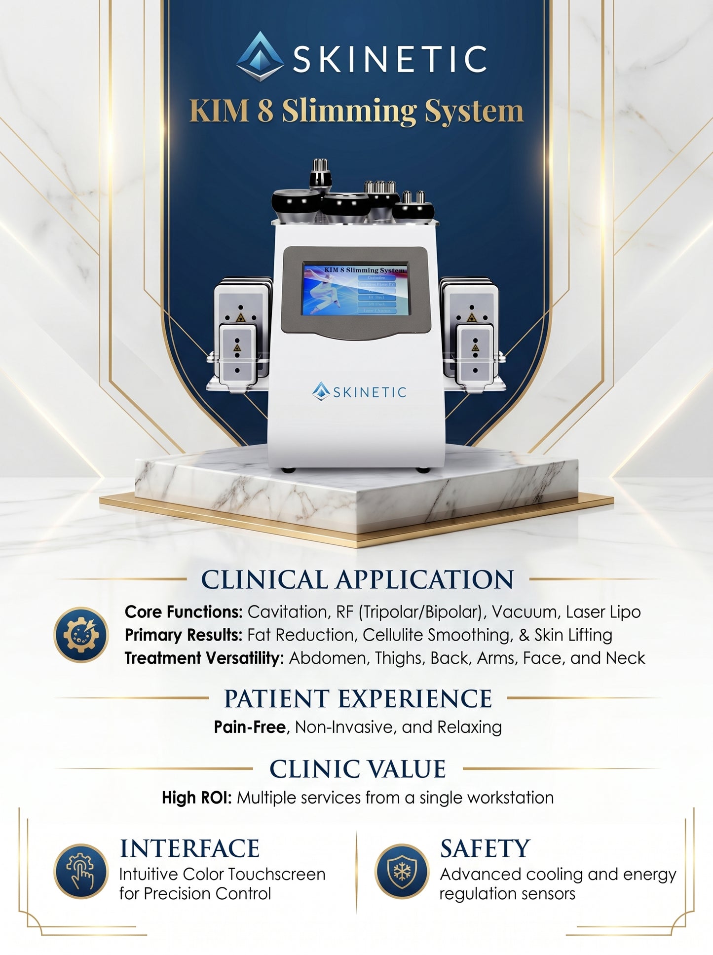 KIM 8 in 1 Cavitation Body Slimming & Skin Tightening Machine