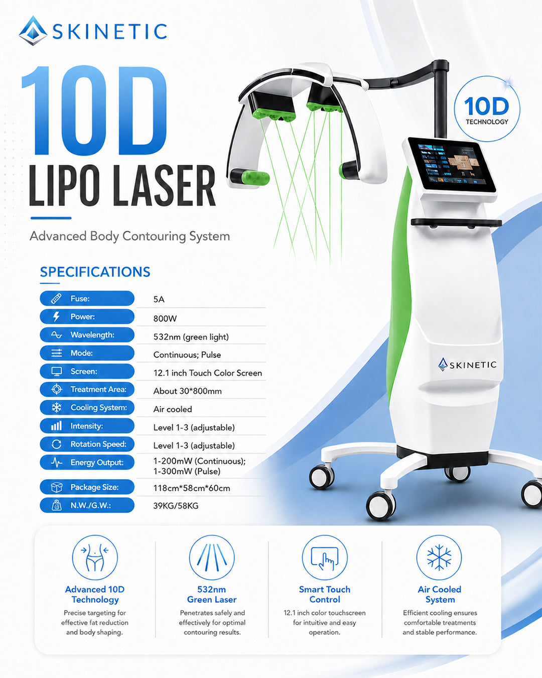 10D Laser Lipo Fat Reduction Machine